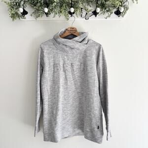 Men’s Burton BRTN gray Heathered Cowl Neck Sweater Large CP baselayer, ski